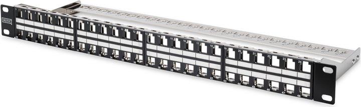 Produktbild Digitus Patch Panel Gehaeuse 1HE fuer Keystone Module 48-Port 48,3cm 19Zoll schwarz RAL 9005