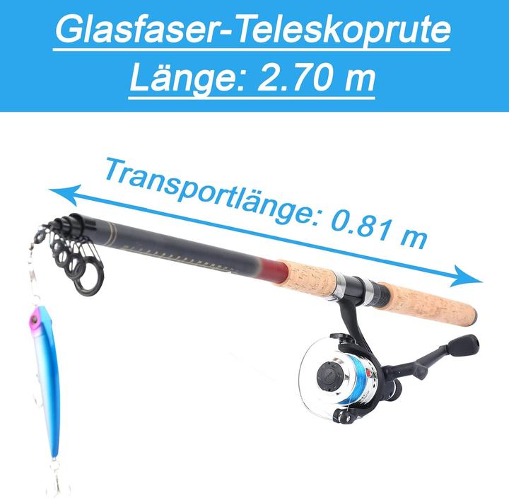 Produktbild Q-Tac Angelset für Kinder (Teleskoprute, Angelset, 270 cm)