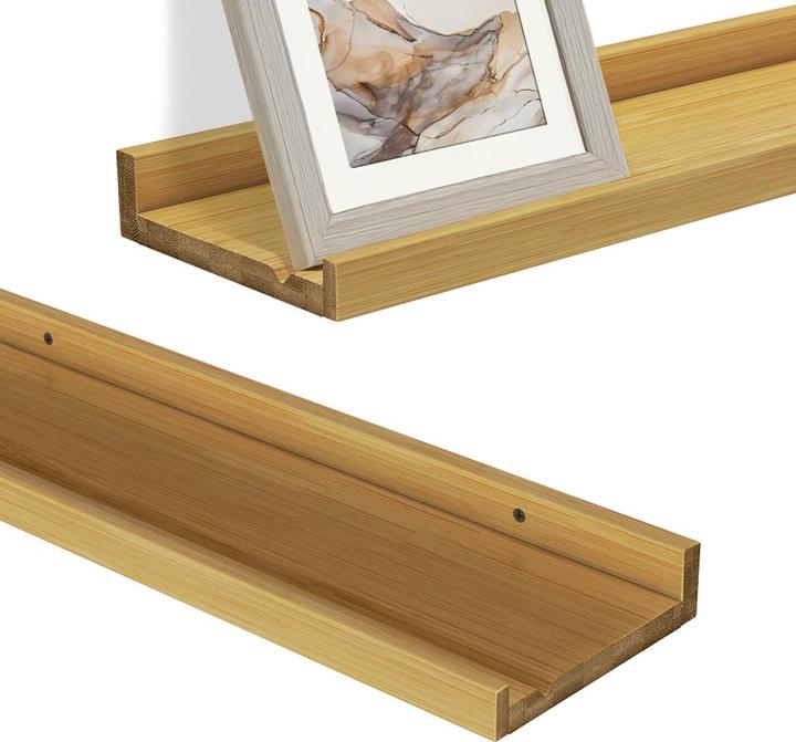 Immagine prodotto Vicco Mensola da parete Linus, bambù, 50 x 4 cm set di 2