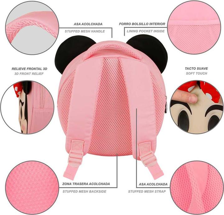 Produktbild Karactermania Minnie Maus Send-Emoji Rucksack, Rosa, 22 x 22 cm, Kapazität 4 L