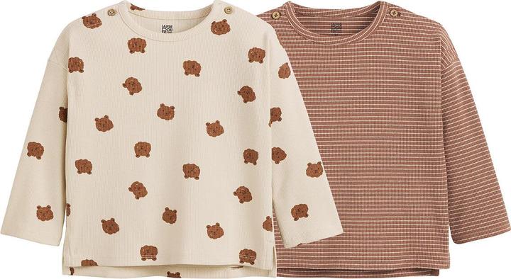 La Redoute Collections 2er-Pack gerippte Langarm-Shirts (74)