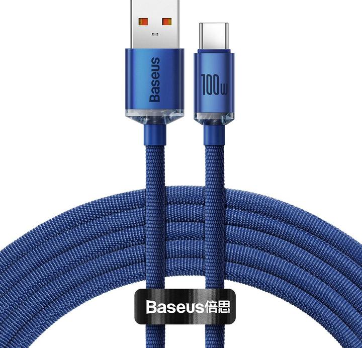 Produktbild Baseus Crystal Shine Series Fast Charging Data Cable USB to Type-C 100W 2m Blue (2 m, USB 2.0)