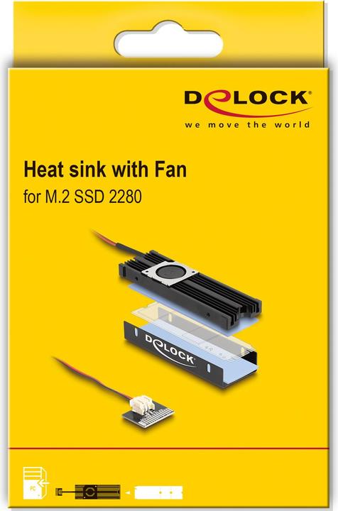 Produktbild Delock Kühlkörper mit Lüfter für M.2 SSD 2280 schwarz