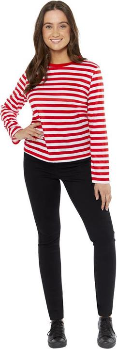 Actual product image Amscan Striped striped shirt for women red and white (M)