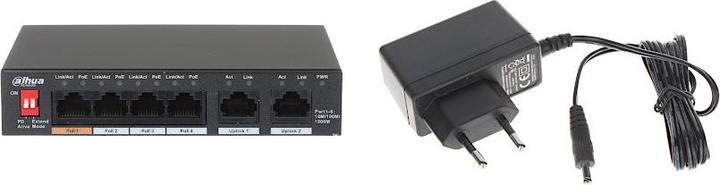 Actual product image Dahua PoE switch PFS3006-4GT-60-V2 unmanaged (6 Ports)