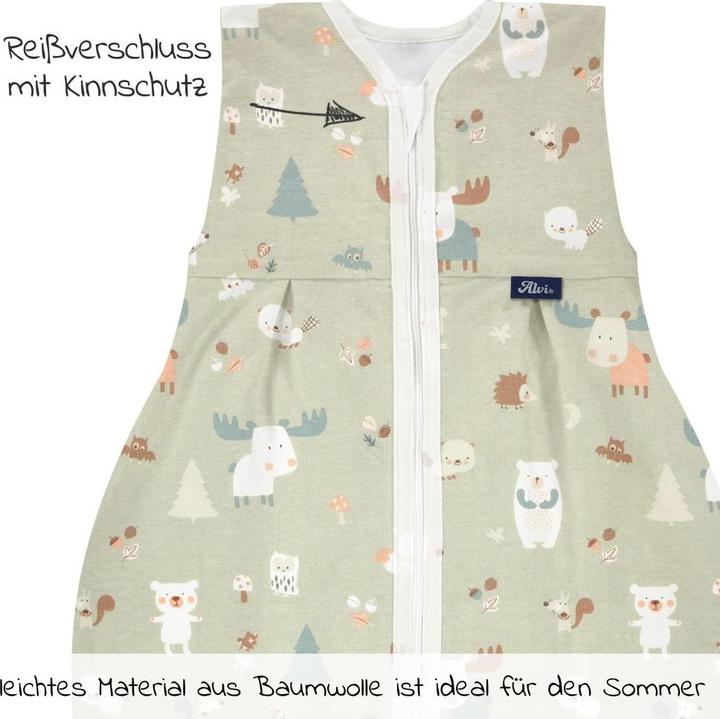 Immagine prodotto Alvi Sacco a pelo estivo Molton Baby Forest 80 cm (80 cm)