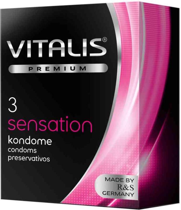 Actual product image Vitalis PREMIUM "Sensation" 3 incredibly stimulating condoms with 3-in-1 effect (3 pcs.)