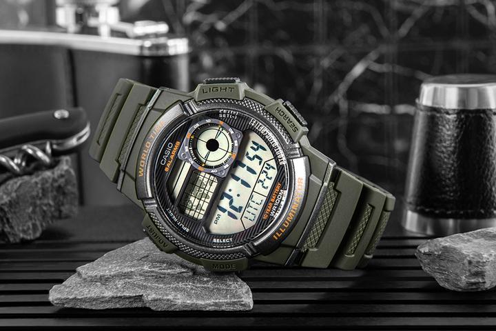 Image du produit Casio Mod. WORLD TIME ILLUMINATOR - 5 alarmes, 10 Year battery (44 mm)