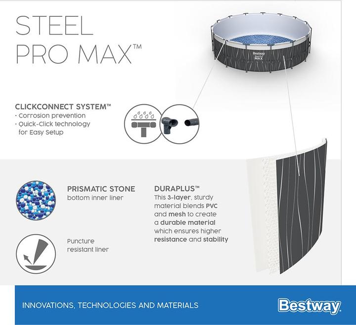 Produktbild Bestway Stee Por Max Pool Set 457x107cm (Ø 457 x 107cm)