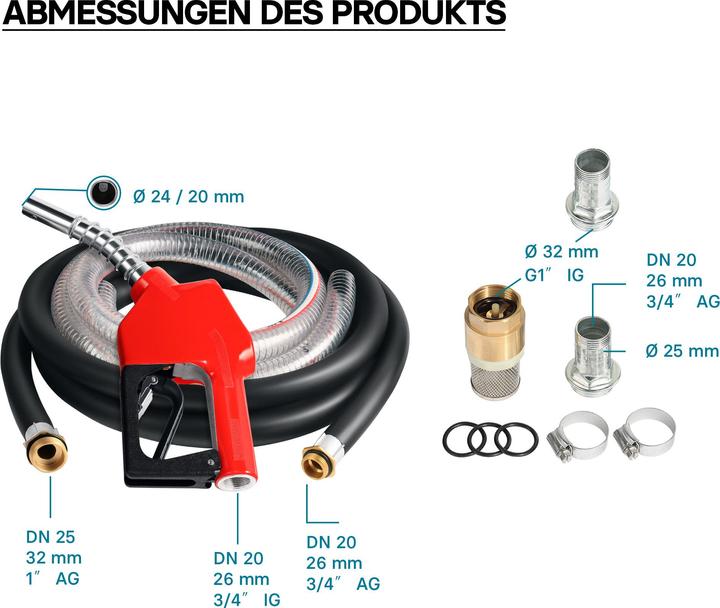 Image du produit Wiltec Pompe à Fuel Gasoil bio Autoaspirante 230V/750W 80l/min Pistolet Auto.