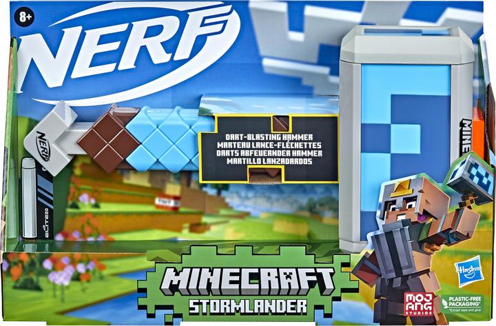 Actual product image Nerf Darts Firing Minecraft Stormlander Hammer