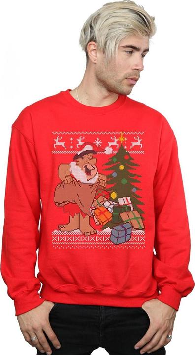 Actual product image The Flintstones Mens Christmas Fair Isle Sweatshirt (M)