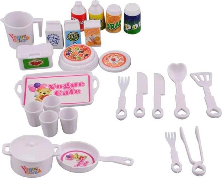 Produktbild Hermex Spielküche 26-teiliges Zubehör Set für Barbie Haushalt Puppenhaus