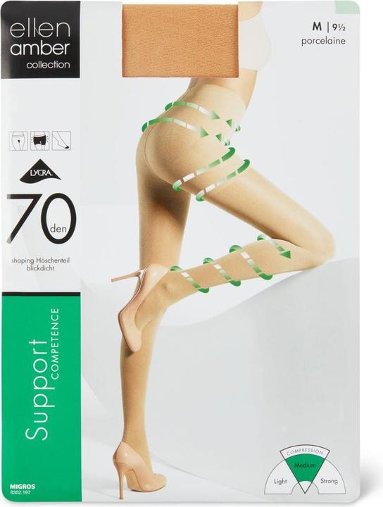 Ellen Amber Damen Strumpfhosen Support (70 DEN)