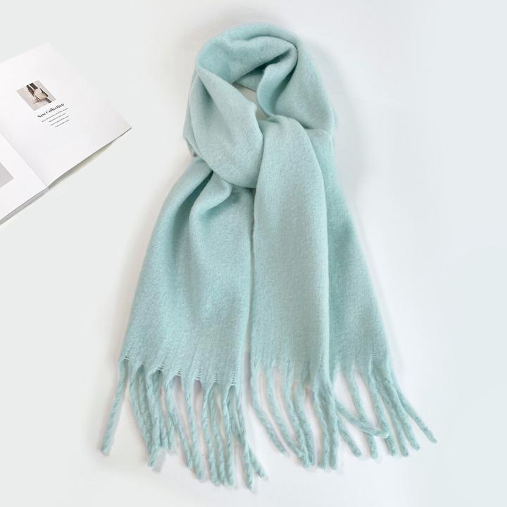 Produktbild Only-Bags.Store Solide Farbe Plüsch Warm Chunky Schal Lange Einfache Grosse Verdickte Quaste Schal Winter Outdoor