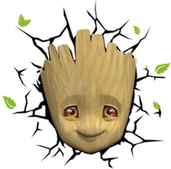 Actual product image 3Dlight Guardians of the Galaxy - Baby Groot Face - 3D LED Light 3D