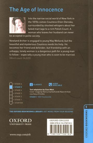 Immagine prodotto Oxford Bookworms Library: Level 5:: The Age of Innocence (Inglese, Wharton Edith, 2008)
