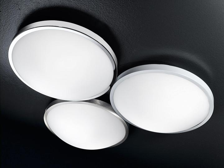 Image du produit Fabas Luce Plafonnier Plaza en blanc 12W 1000lm en nickel satiné et blanc 400x400mm (2100 lm)