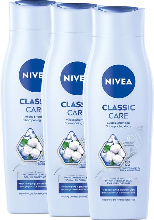 Produktbild NIVEA Classic Care Shampoo Trio (750 ml, Flüssiges Shampoo)