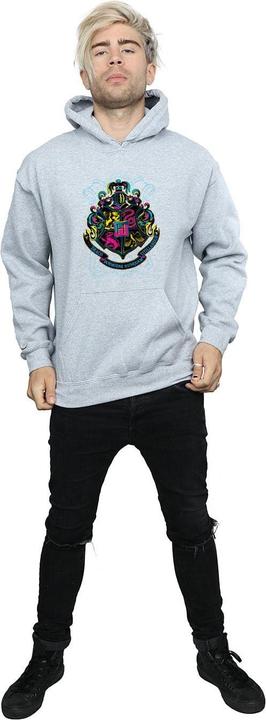 Actual product image Mens Neon Hogwarts Crest Hoodie (XL)