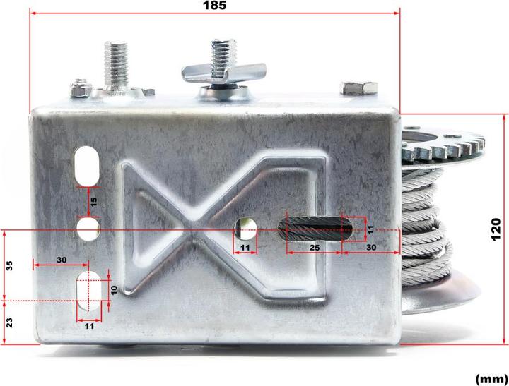 Image du produit Wiltec Treuil à Câble Manuel de Halage Charge max. 1100kg 8m Rapport de transmision 4:1 8:1 Bateau Auto