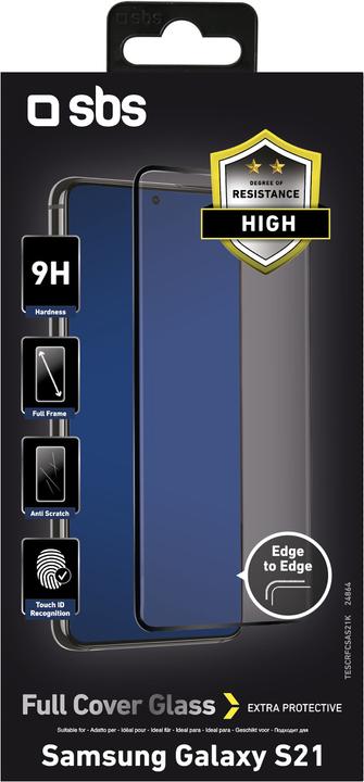 Immagine prodotto SBS Glass Screen Protector Full Cover Samsung Galaxy S21, nero (1 Pezzo/i, Samsung Galaxy S21+)