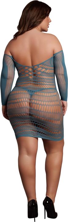 Productafbeelding Le Désir Net Mini-jurk met lange mouwen - Queen Size (XL, XXL, 3XL, 4XL)