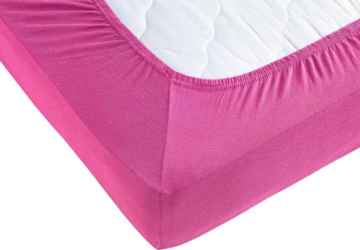 Actual product image Casativo Children's fitted sheet, 100% cotton, magenta, 60 x 120 - 70 x 140 cm (60 x 120 - 70 x 140 cm)