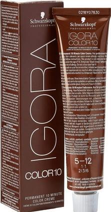 Actual product image Schwarzkopf Professional Igora Color 10 Permanent 10 Minute Color Cream (5-12 Light brown Cendré Ash)