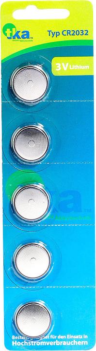 Produktbild TKA Lithium-Knopfzellen CR2032 (BIOS-Zelle), 3 Volt, im 5er-Sparpaket (5 Stk., CR2032, 210 mAh)