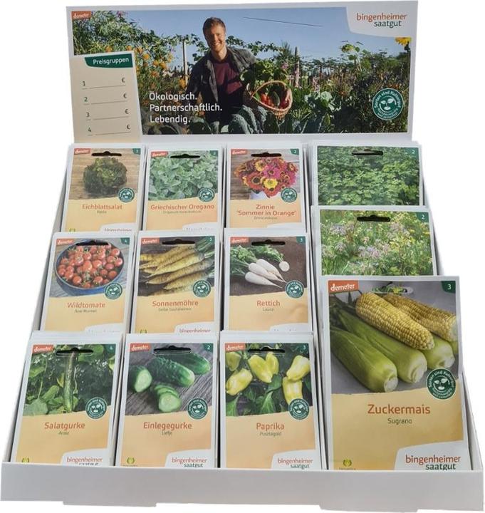 Produktbild Bingenheimer Saatgut Tisch-Display bietet Platz für 12 Sorten