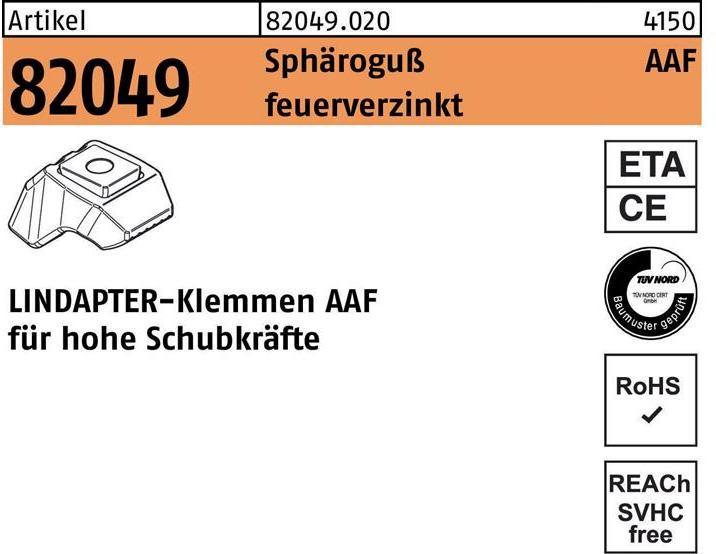 Lindapter Klemme R 82049 AAF M 12 Sphäroguss feuerverzinkt