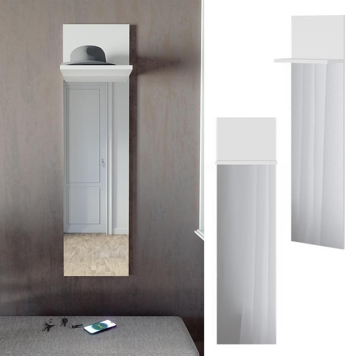 Immagine prodotto Vicco Appendiabiti da parete Siri, bianco, 36 x 135 cm con specchio