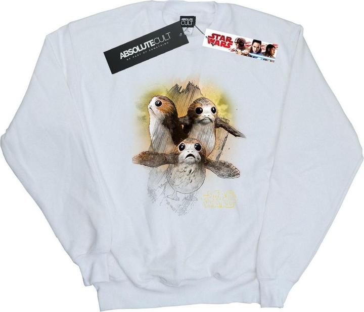 Actual product image Star Wars Mens The Last Jedi Porgs Brushed Sweatshirt (L)