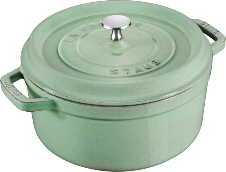 Produktbild Staub Cocotte 26 cm, rund, Salbei, Gusseisen (26 cm, Bräter + Schmortopf, Gusseisen)