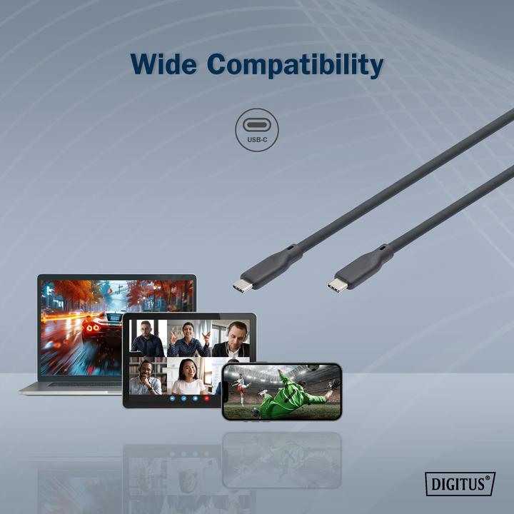 Actual product image Digitus USB silicone cable, USB 10Gbps, 1m, black (1 m, USB 3.2 Gen 2)