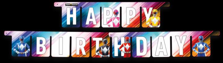 Actual product image Been Smile Power Rangers Happy Birthday Girlande