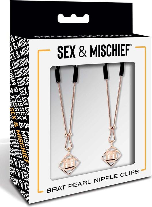 Image du produit Sportsheets Sex And Mischief Brat Pearl Clips tétons or 8,7 cm