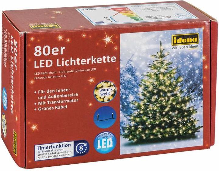 Produktbild Idena LED-Lichterkette 80er warmweiss,f.Aussen (8 m)