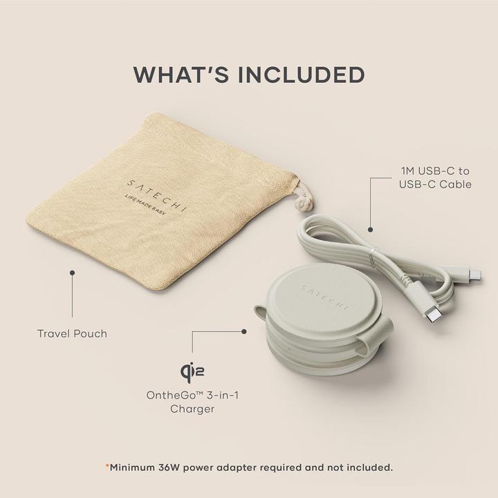 Immagine prodotto Satechi Caricabatterie wireless OntheGo 3-in-1 con Qi2 (15 W)