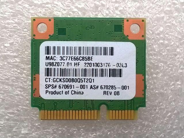Actual product image HP WIFI 802.11 B/G/N RL HMC 1X1