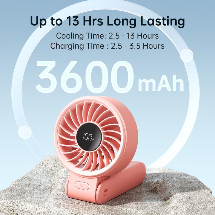 Actual product image Jisulife Handheld Fan Life7 (3600mAh) pink