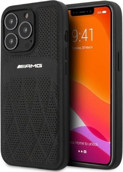 Produktbild Mercedes AMG AMHCP13LOSDBK iPhone 13 Pro / 13 6,1" czarny/black hardcase Leather Curved Lines (Apple iPhone 13, Apple iPhone 13 Pro)