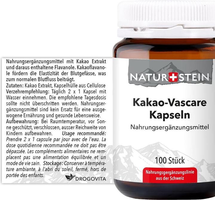Produktbild Naturstein Kakao-Vascare (100 Stück, Kapseln, 156 g)