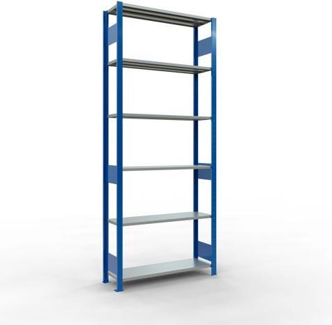 Sistema di scaffalature di base senza viti MULTIplus150 con ripiani di lunghezza