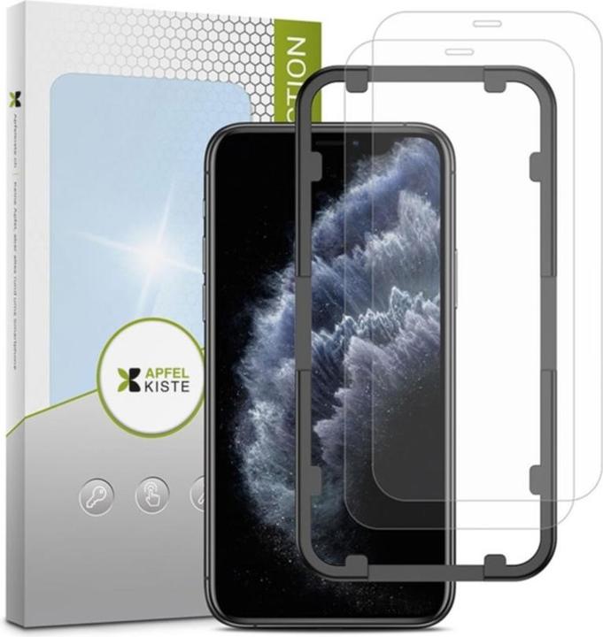 Actual product image Apfelkiste - Panzer Glas Displayschutzfolie mit Montagerahmen (2er Set) (2 Piece, Apple iPhone XS, Apple iPhone 11 Pro, Apple iPhone X)