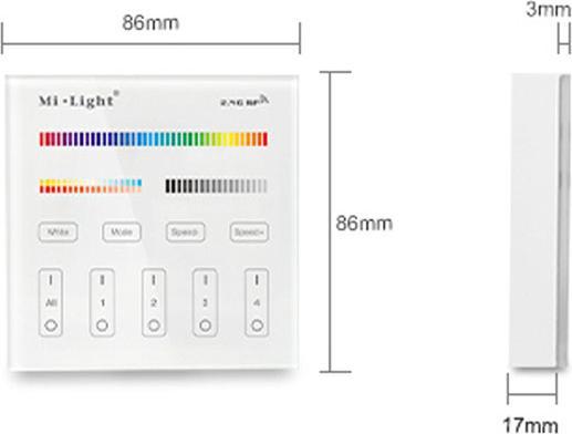 Actual product image Milight Smartpanel RGB+KW/WW Wall surface-mounted AP