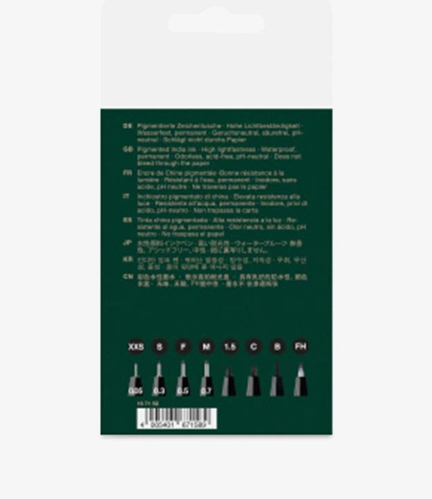 Produktbild Faber-Castell Tuschestift (Schwarz, 8 x)