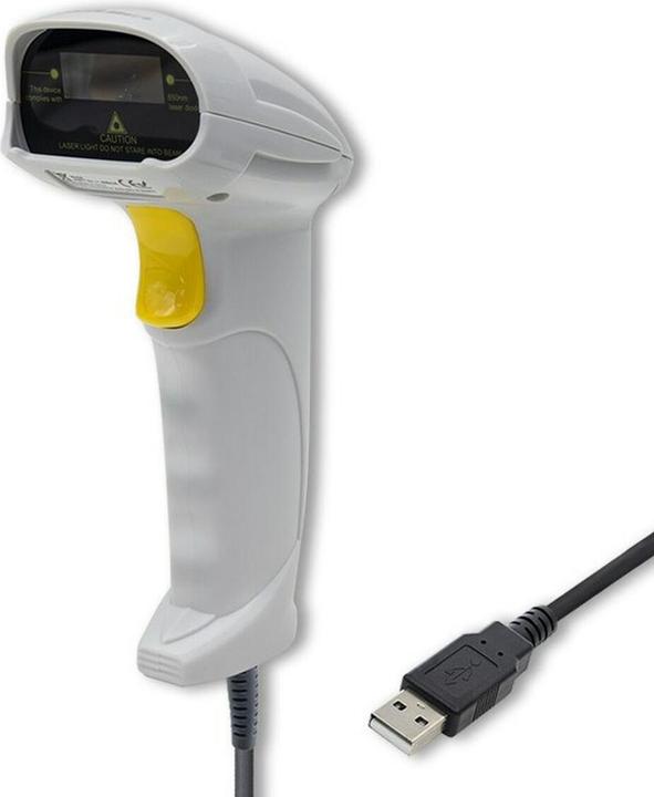 Actual product image Qoltec 1D Laser Barcode Scanner | USB | White (1D barcodes)