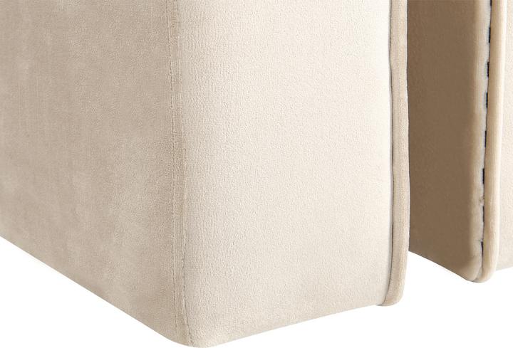 Image du produit Beliani Pouf tissu velours beige 35 x 42 x 42 cm MODOC